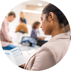 Woman Reading Patient NPWT Resources Literature